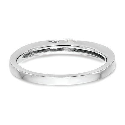 14K White Gold First Promise Heart Shank 1/10 Carat Round Diamond Complete Promise/Engagement Ring