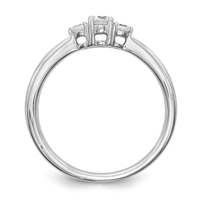 14K White Gold First Promise 3 Stone 1/4 Carat Round Diamond Complete Promise/Engagement Ring
