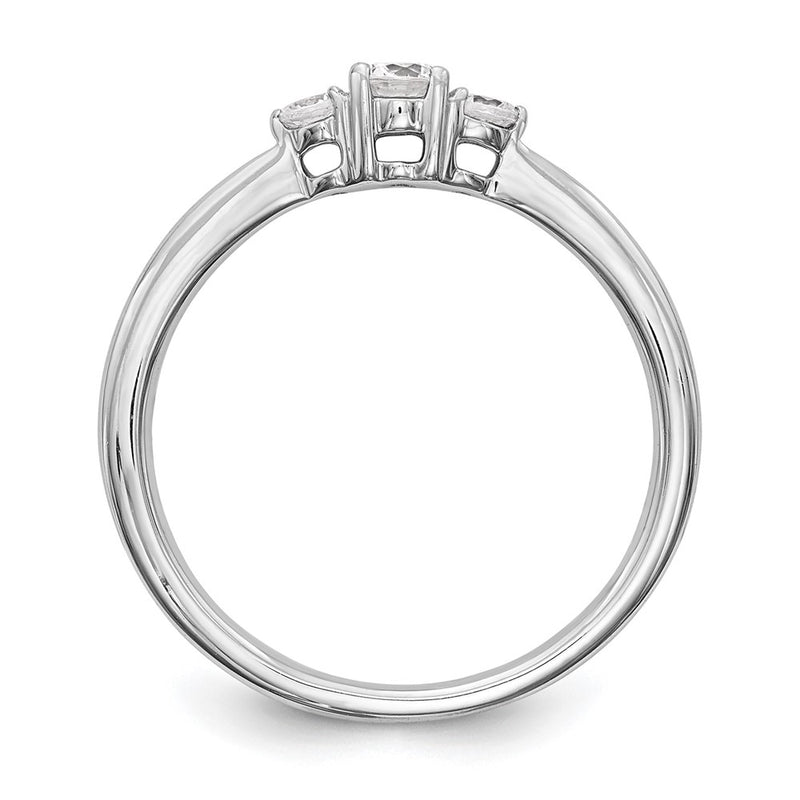 14K White Gold First Promise 3 Stone 1/4 Carat Round Diamond Complete Promise/Engagement Ring