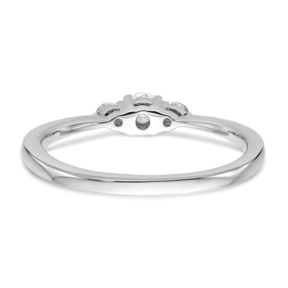 14K White Gold First Promise 3 Stone 1/4 Carat Round Diamond Complete Promise/Engagement Ring