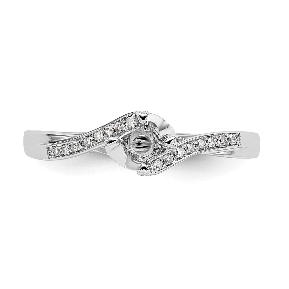 10K White Gold (Holds 1/4 Carat (4.1mm) Round Center) 1/20 Diamond Semi Mount Promise/Engagement Ring