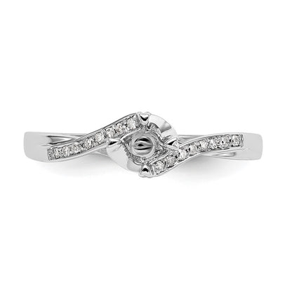 10K White Gold (Holds 1/4 Carat (4.1mm) Round Center) 1/20 Diamond Semi Mount Promise/Engagement Ring