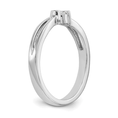 14K White Gold First Promise Cluster .03 Carat Round Diamond Complete Promise/Engagement Ring