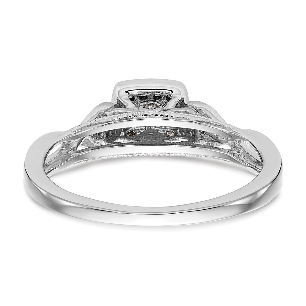 14K White Gold First Promise Criss Cross 1/5 Carat Round Diamond Complete Promise/Engagement Ring