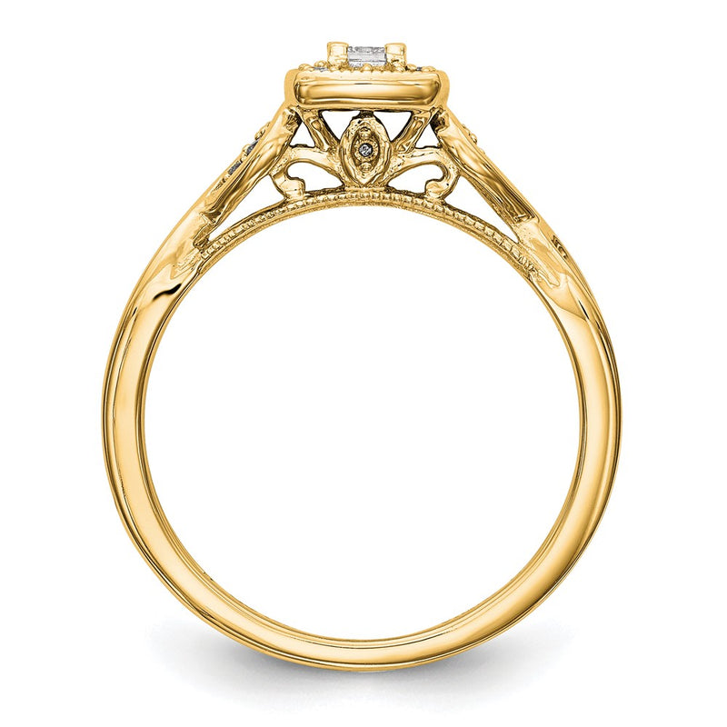 14k Yellow Gold 1/5 Ct. Lab Grown Diamond VS/SI+ G+ Petite Engagement Ring