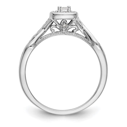 14K White Gold First Promise Criss Cross 1/3 Carat Round Diamond Complete Promise/Engagement Ring