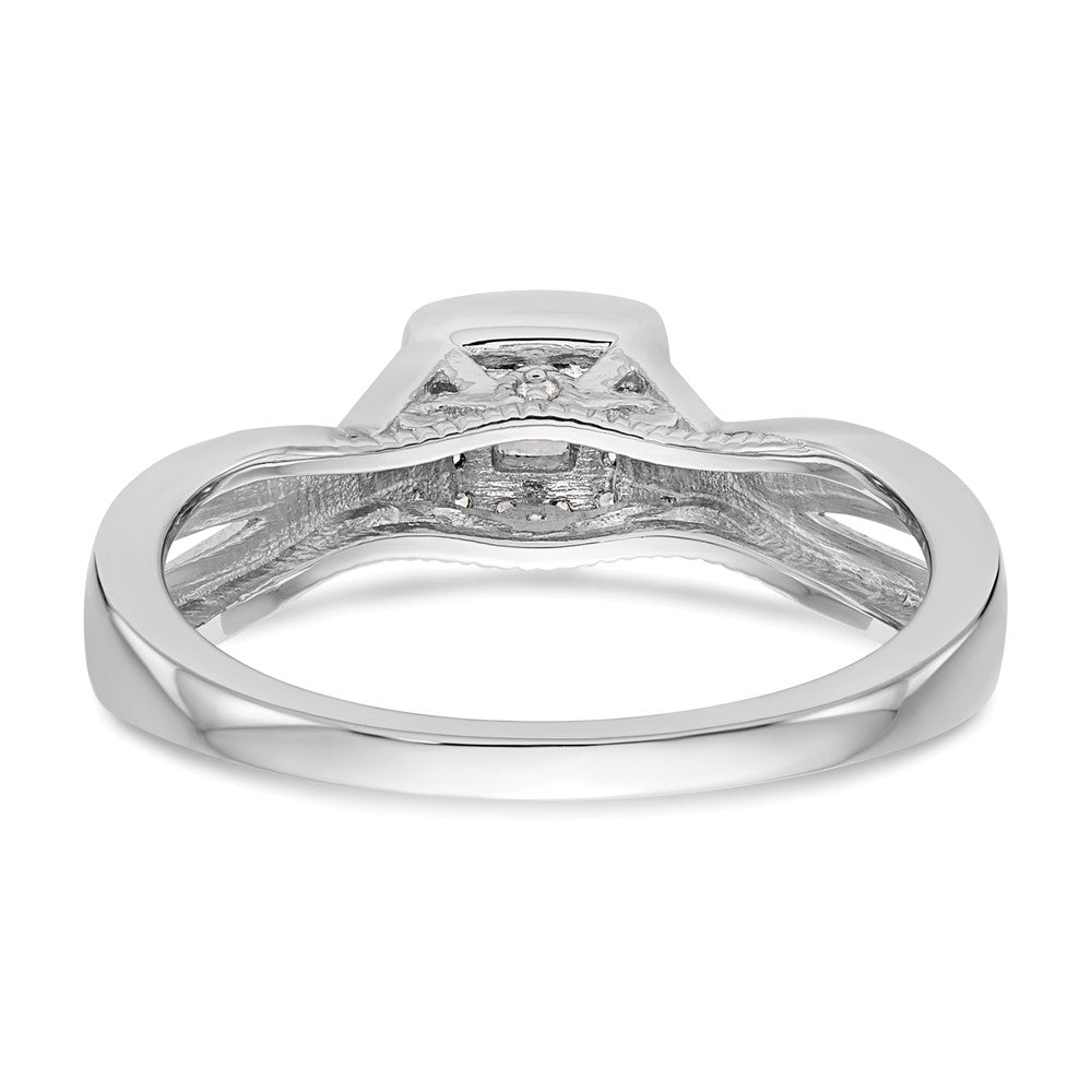 14K White Gold First Promise Criss Cross 1/3 Carat Round Diamond Complete Promise/Engagement Ring