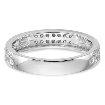 14K White Gold Lab Grown VS/SI+ G+ Diamond Trio Ladies Wedding Band Ring