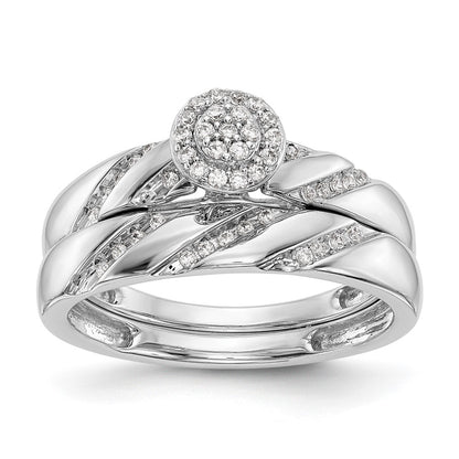 10K White Gold Wedding Set Use Rm3165B L 005 0Waa & Rm3165E 016