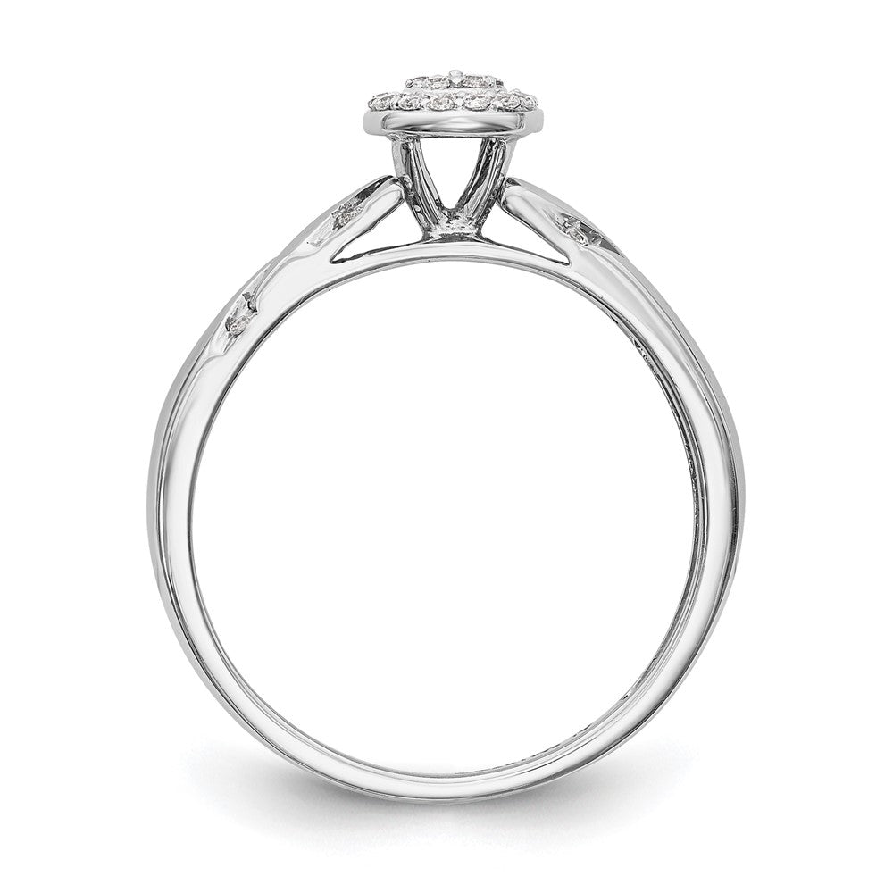 14K White Gold Complete Diamond Trio Cluster Engagement Ring