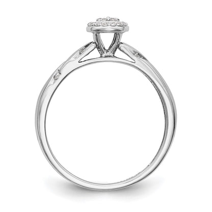 14K White Gold Complete Diamond Trio Cluster Engagement Ring
