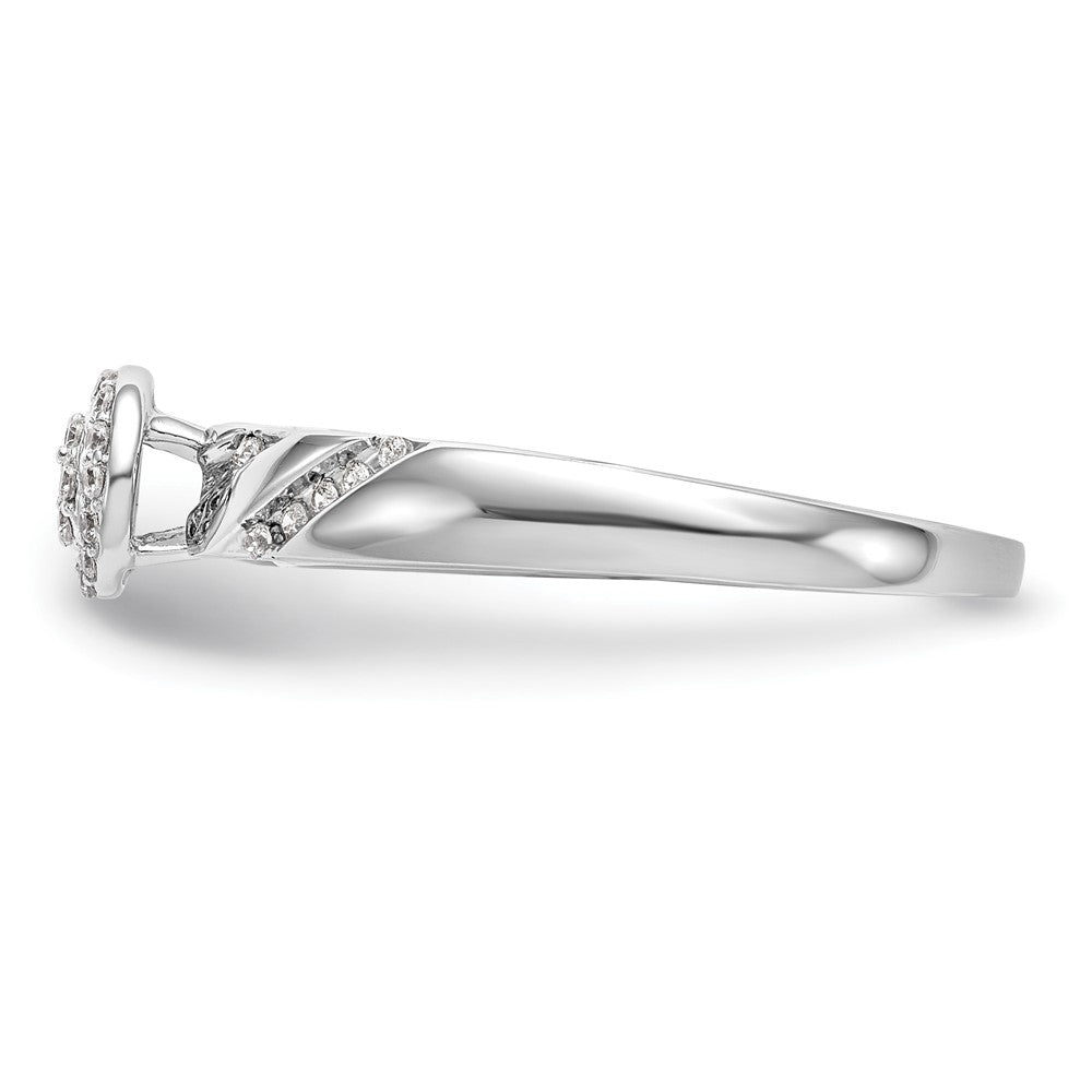 14K White Gold Complete Diamond Trio Cluster Engagement Ring