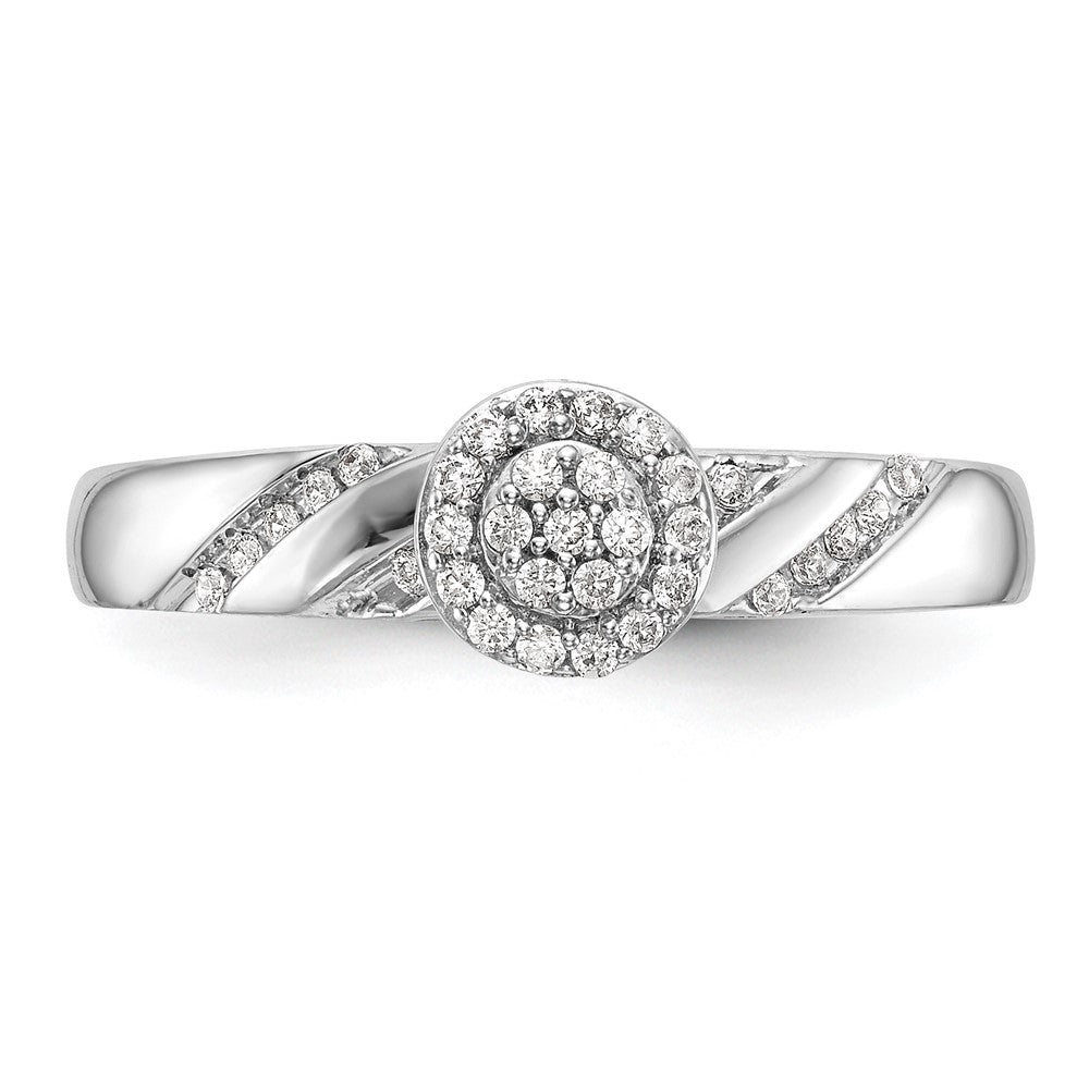 14K White Gold Complete Diamond Trio Cluster Engagement Ring