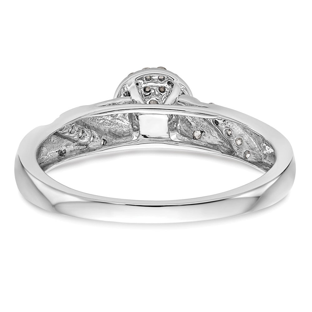 14K White Gold Complete Diamond Trio Cluster Engagement Ring