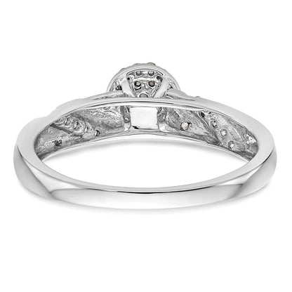 14K White Gold Complete Diamond Trio Cluster Engagement Ring
