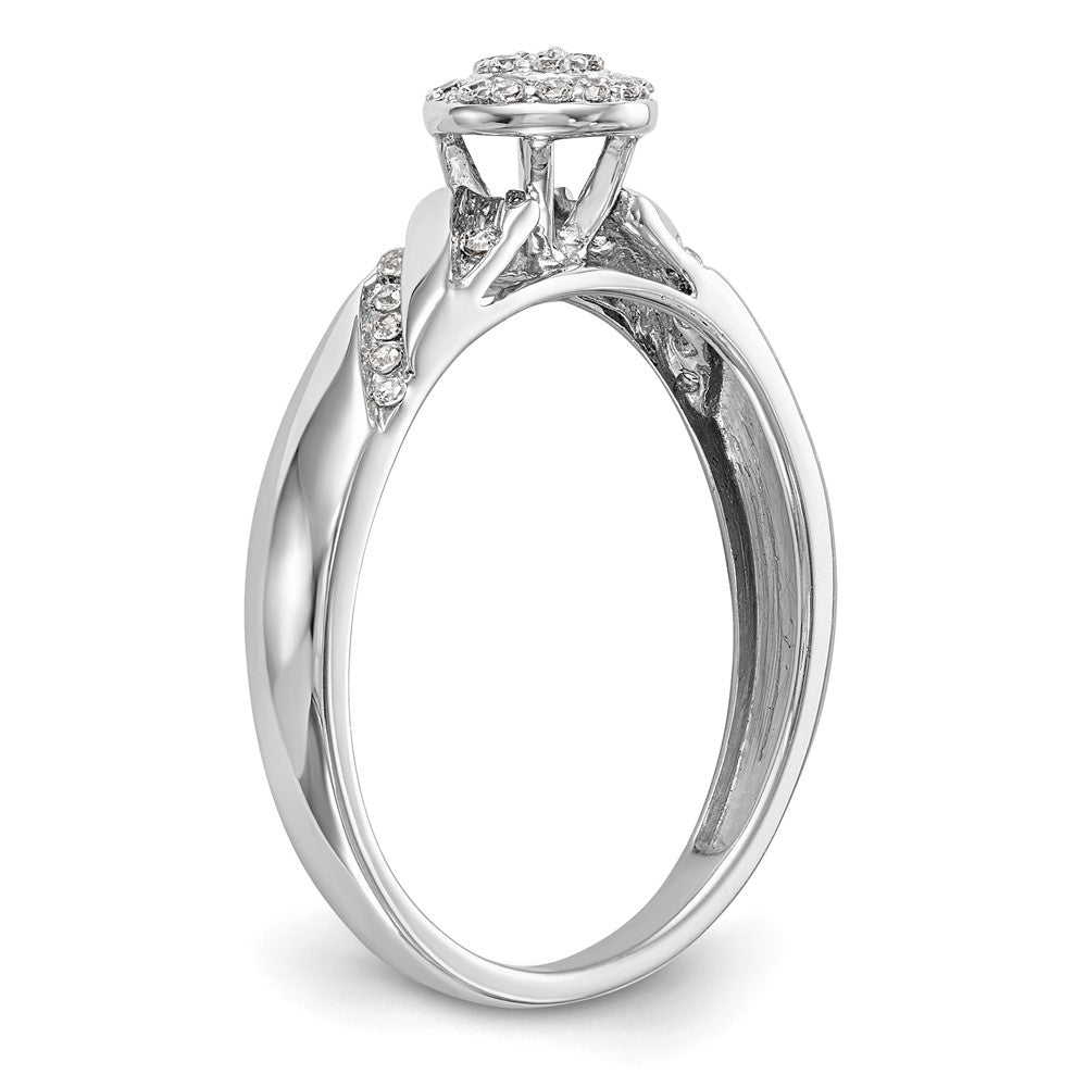 14K White Gold Complete Diamond Trio Cluster Engagement Ring