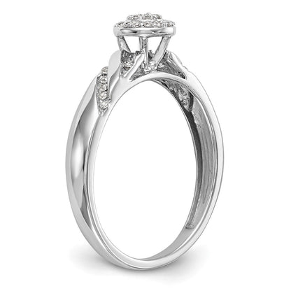 14K White Gold Complete Diamond Trio Cluster Engagement Ring