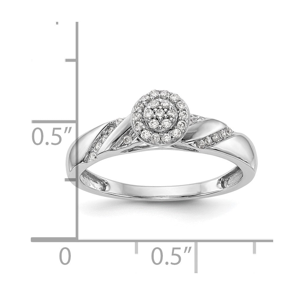 14K White Gold Complete Diamond Trio Cluster Engagement Ring