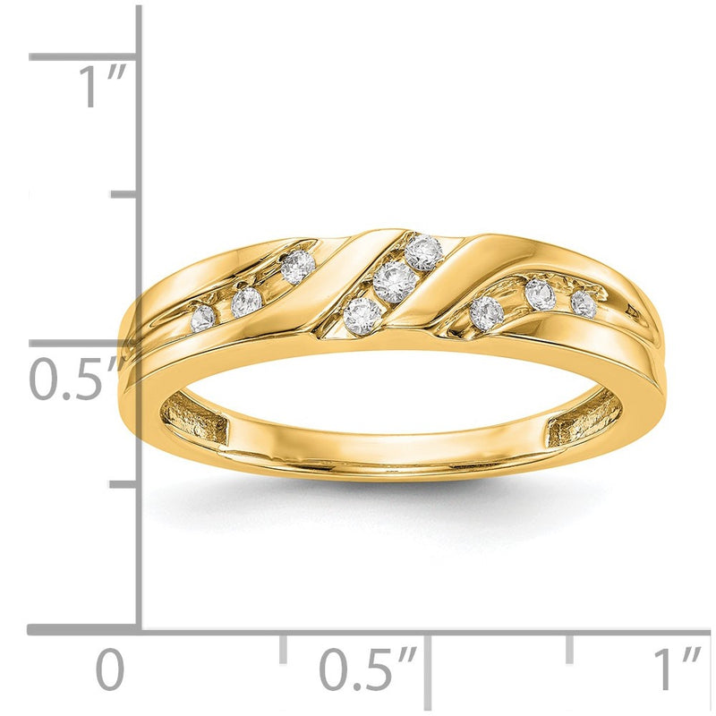 14K Yellow Gold Complete Real Diamond Trio Men's Wedding Band