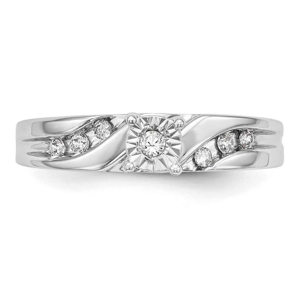 14K White Gold Complete Diamond Trio Engagement Ring