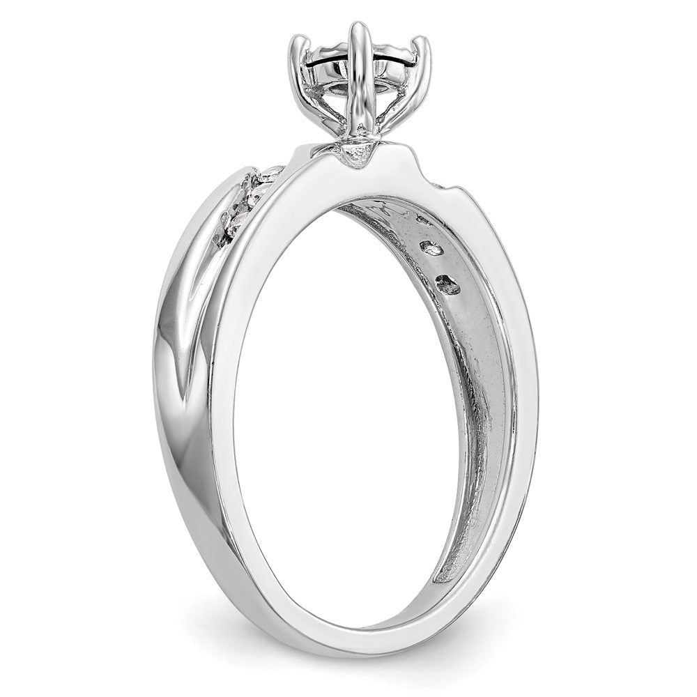 14K White Gold Complete Diamond Trio Engagement Ring