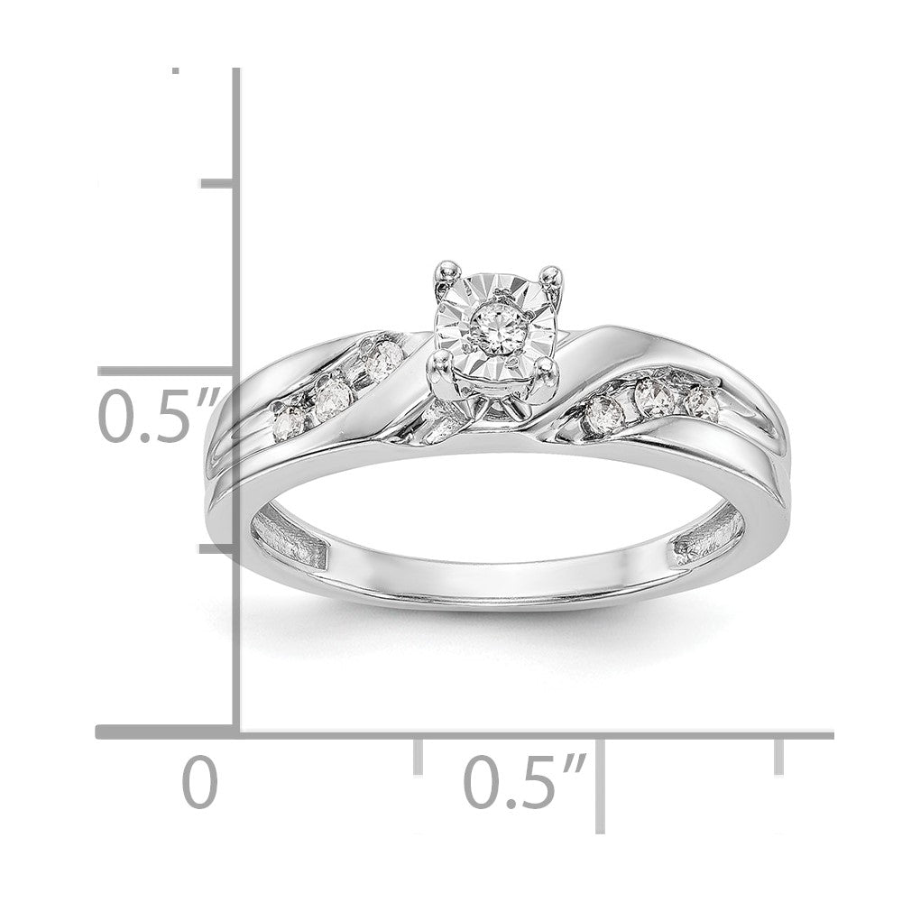 14K White Gold Complete Diamond Trio Engagement Ring