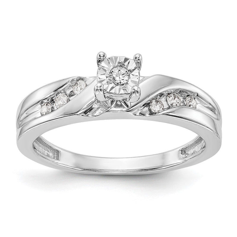 14K White Gold Complete Diamond Trio Engagement Ring