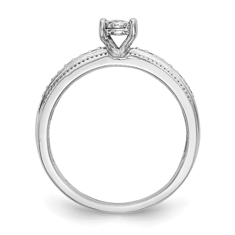 14K White Gold Complete Diamond Trio Engagement Ring
