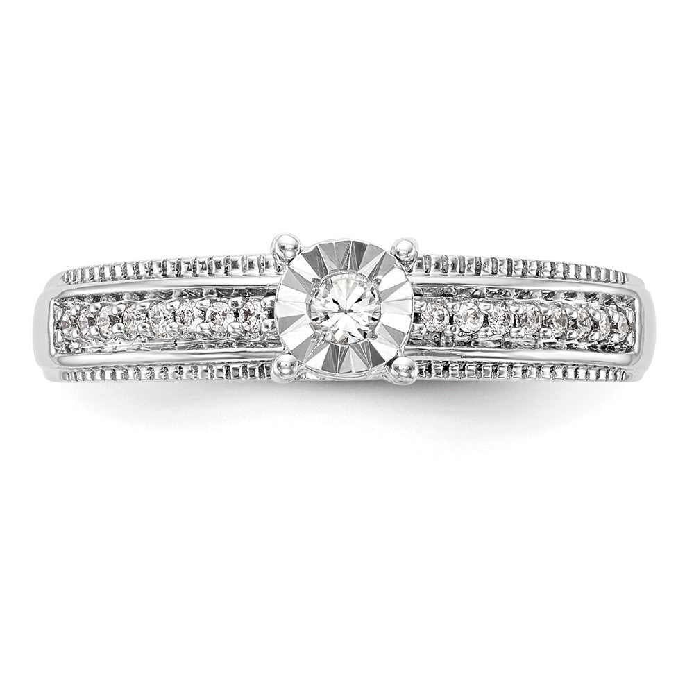 14K White Gold Complete Diamond Trio Engagement Ring