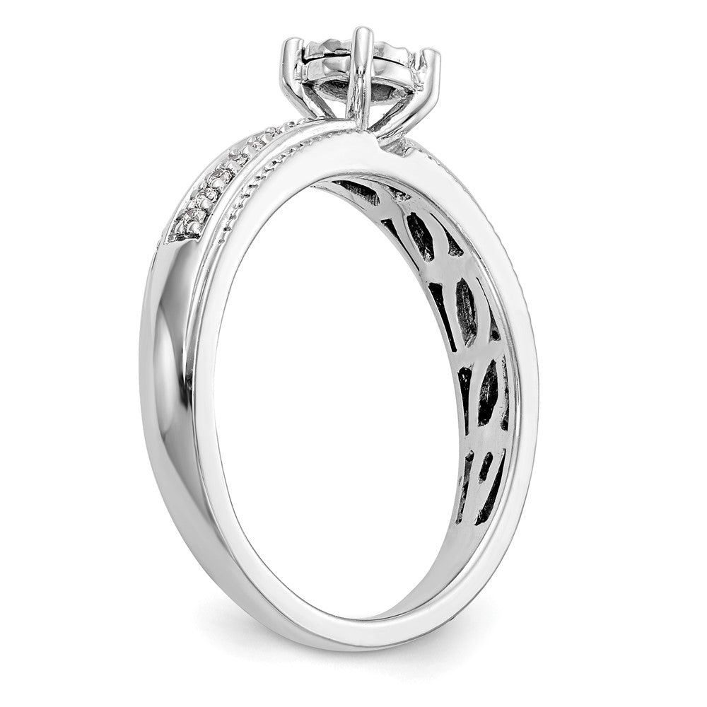 14K White Gold Complete Diamond Trio Engagement Ring