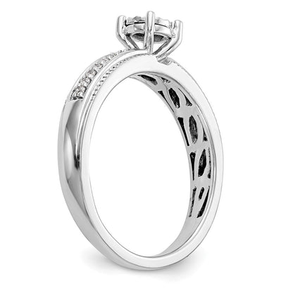 14K White Gold Complete Diamond Trio Engagement Ring