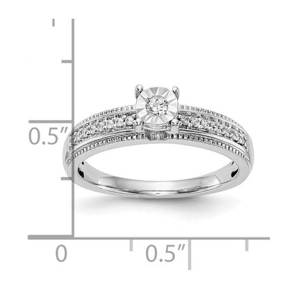 14K White Gold Complete Diamond Trio Engagement Ring