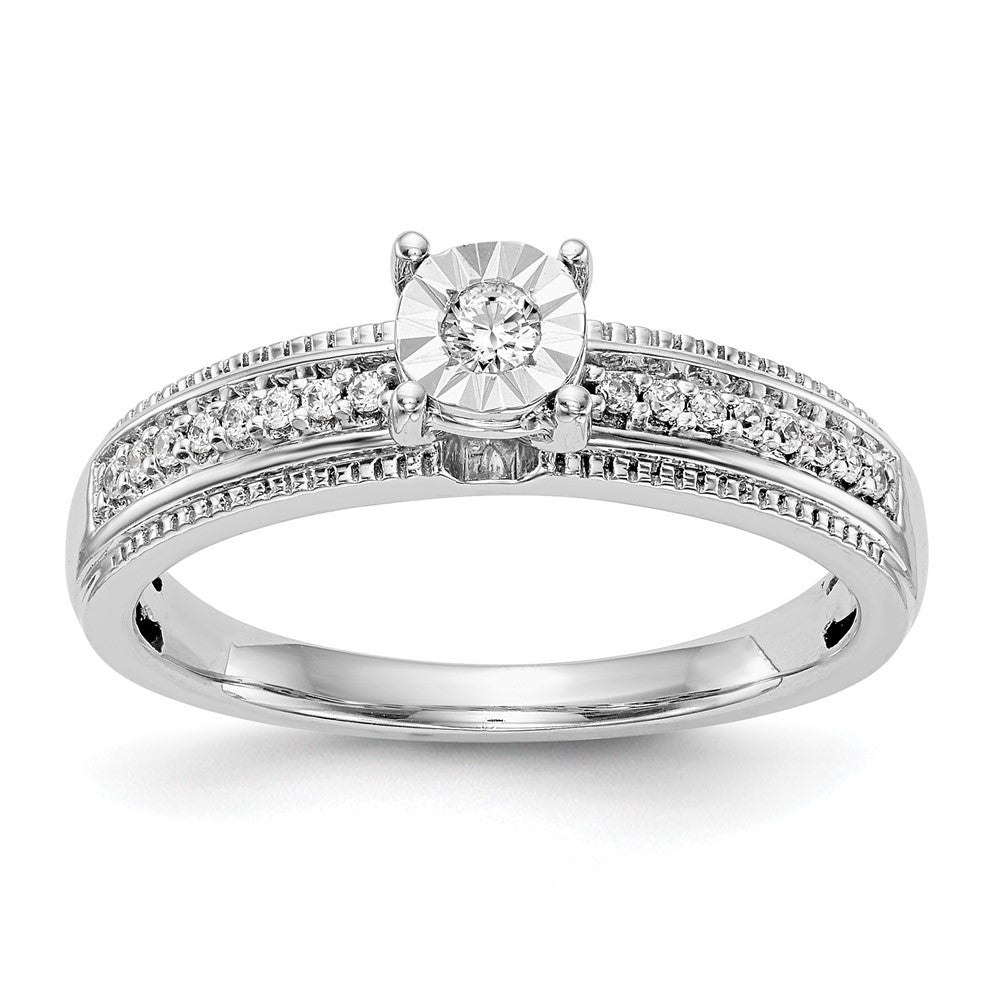 14K White Gold Complete Diamond Trio Engagement Ring