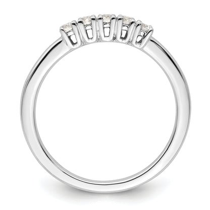 14K White Gold 5-Stone Real Diamond Band