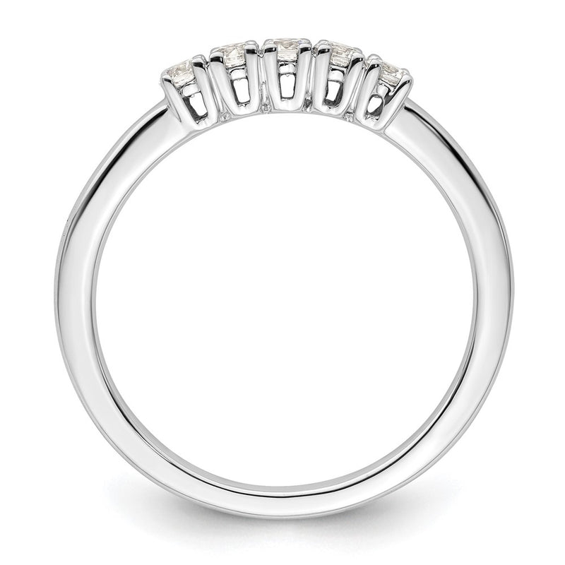 14K White Gold 5-Stone Real Diamond Band