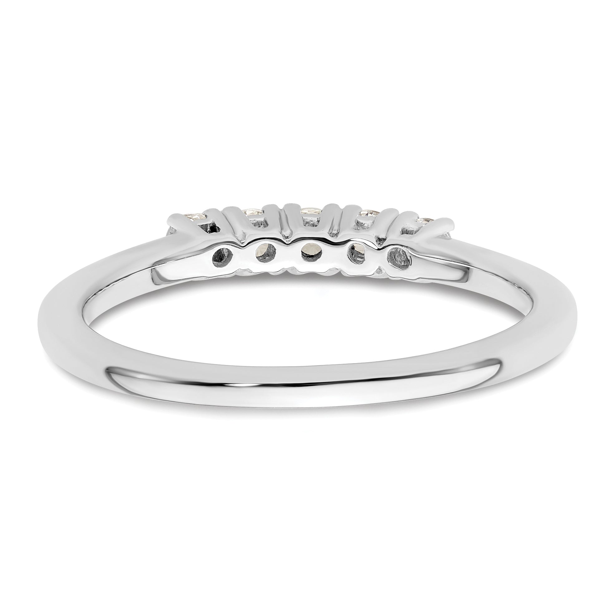 14K White Gold 5-Stone Real Diamond Band
