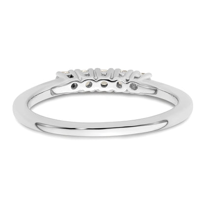 14K White Gold 5-Stone Real Diamond Band