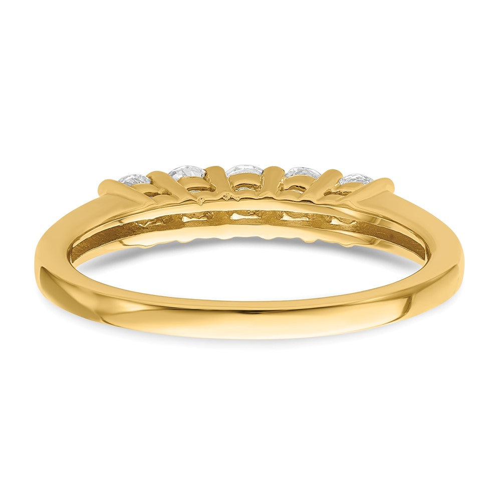 14K Yellow Gold 5-Stone Diamond Wedding Band Ring