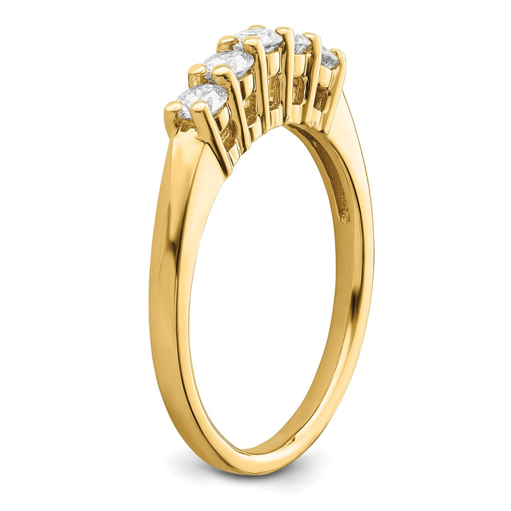 14K Yellow Gold 5-Stone Diamond Wedding Band Ring