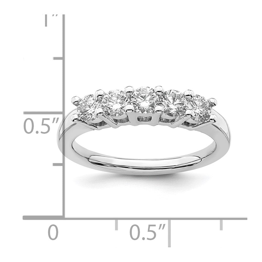 True Origin 14K White Gold 1 carat Lab Grown Diamond VS/SI  D E F  5 Stone Ring