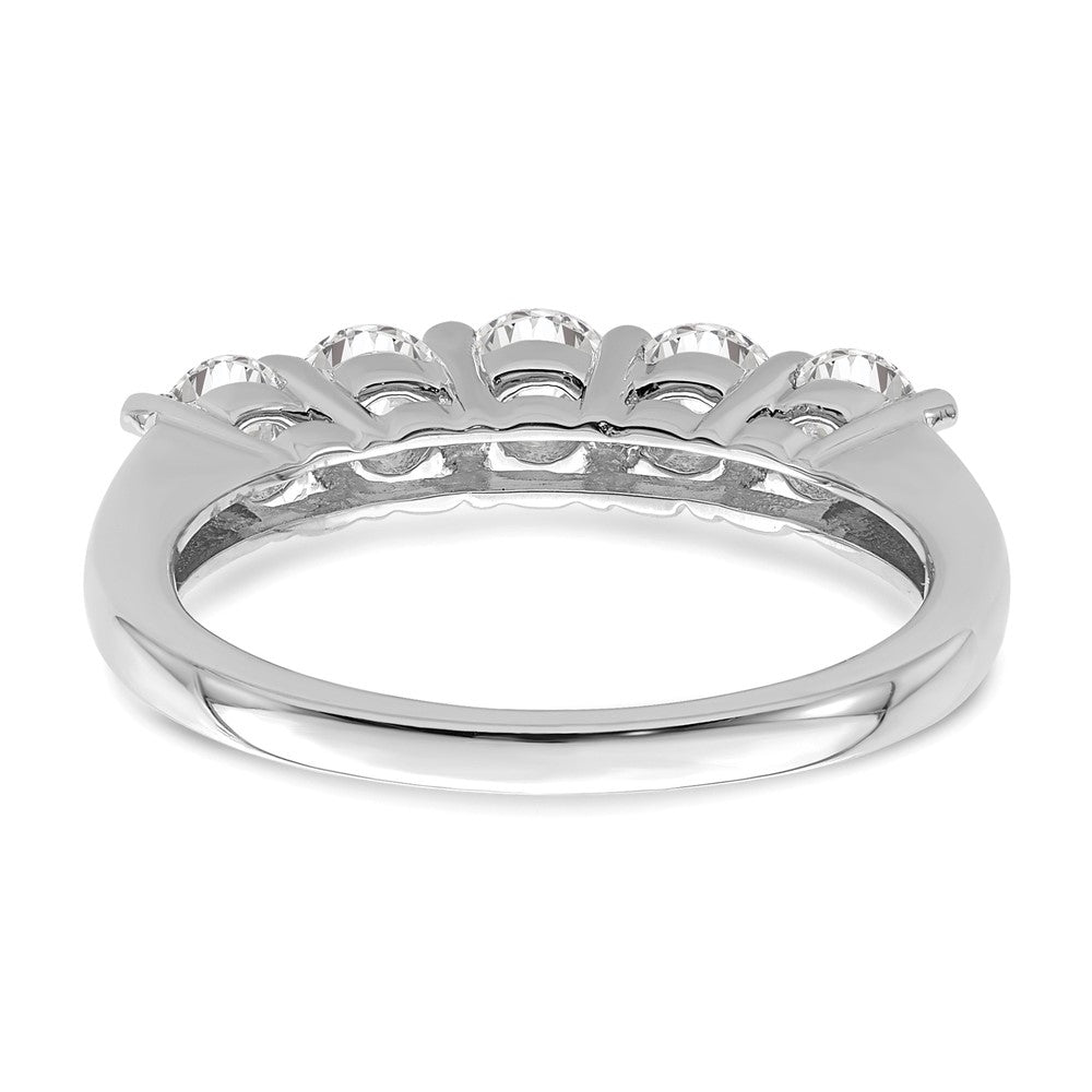 14K White Gold 5-Stone Shared Prong 1.25 carat Round Complete Diamond Wedding Band Ring