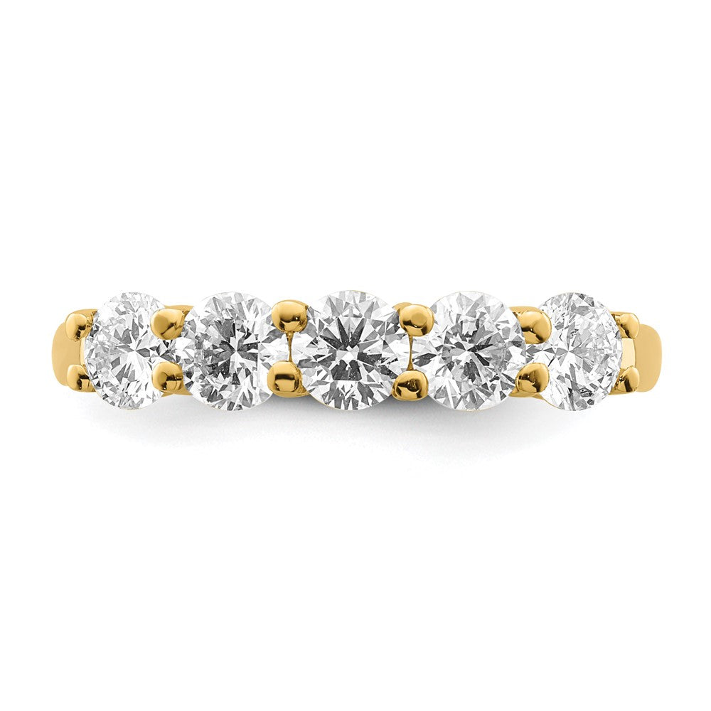 True Origin 14K 1 1/3 carat Lab Grown Diamond VS/SI  D E F  5 Stone Ring