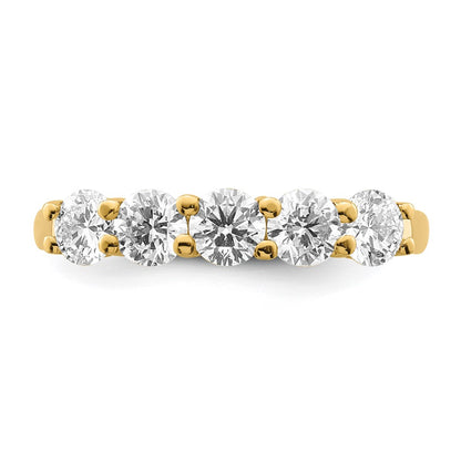 True Origin 14K 1 1/3 carat Lab Grown Diamond VS/SI  D E F  5 Stone Ring