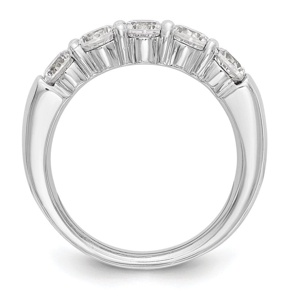 14K White Gold 5-Stone Real Diamond Band