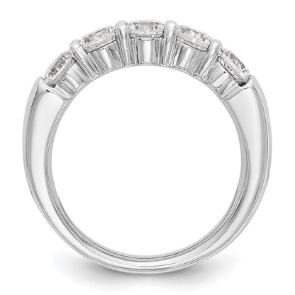 14K White Gold 5-Stone Real Diamond Band