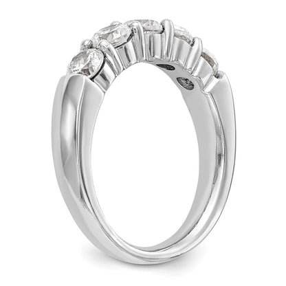 14K White Gold 5-Stone Real Diamond Band