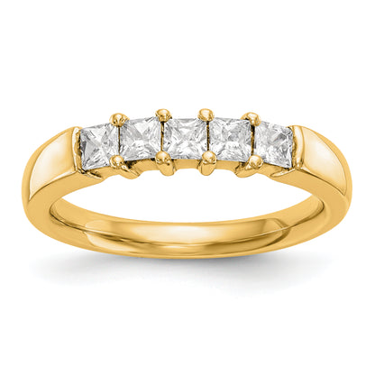 14K Yellow Gold 5 Stone Diamond Band