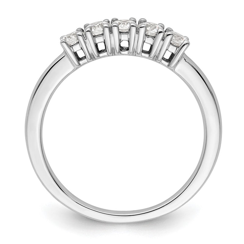 14K White Gold 5-Stone Real Diamond Band