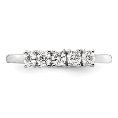 14K White Gold 5-Stone Real Diamond Band
