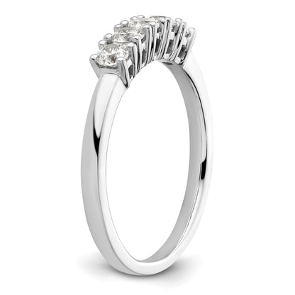 14K White Gold 5-Stone Real Diamond Band